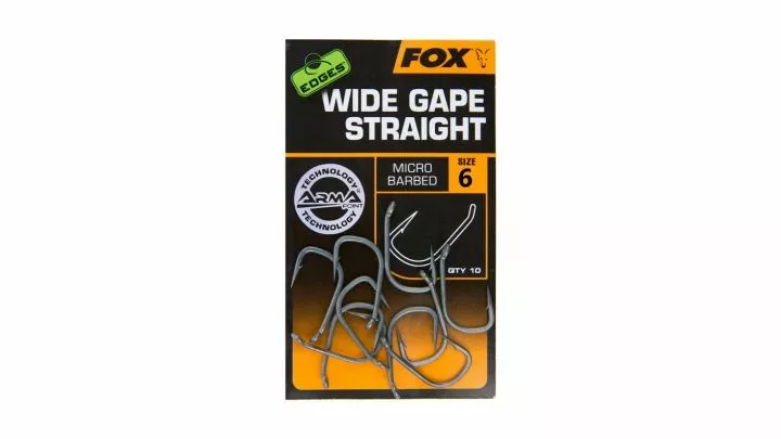 Fox Edges Wide Gape Straight Hook Size 6