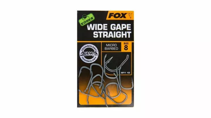 Fox Edges Wide Gape Straight Hook Size 8